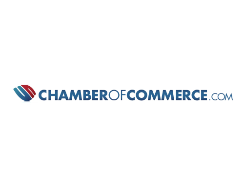 Chamberofcommerce.com logo with stylized red and blue icon on the left and website name in blue text to the right.